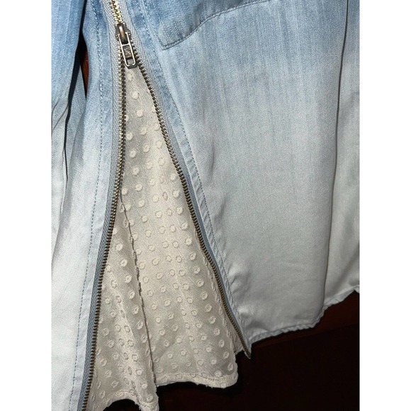 ANTHROPOLOGIE HOLDING HORSES SHIRT OVERSIZE L/S OMBRE BUTTON DOWN BLUE 2 - Picture 3 of 5